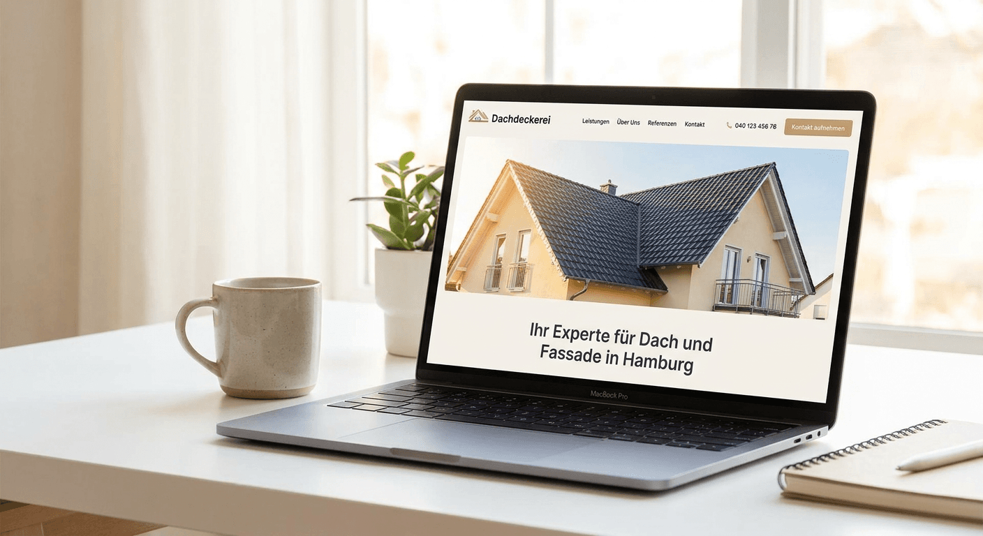 Modernes Website Design auf einem Laptop