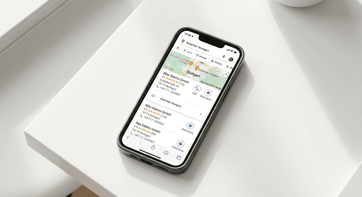 Google Maps lokale Suchergebnisse